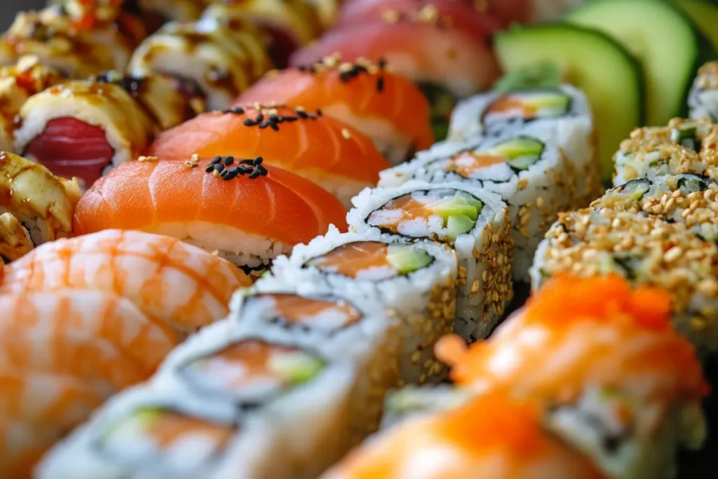 Delicious sushi lunch specials on a plate.