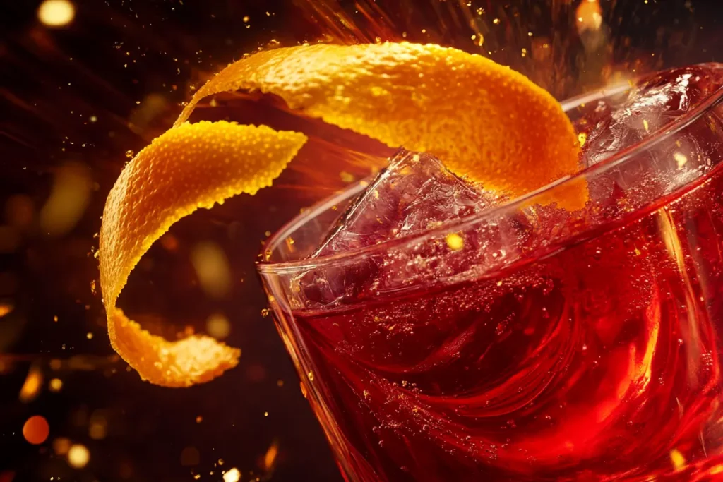 Negroni Recipe cocktail in a glass.