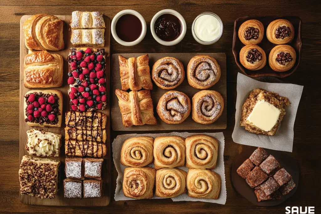 Freshly baked assortment of breakfast pastry recipes