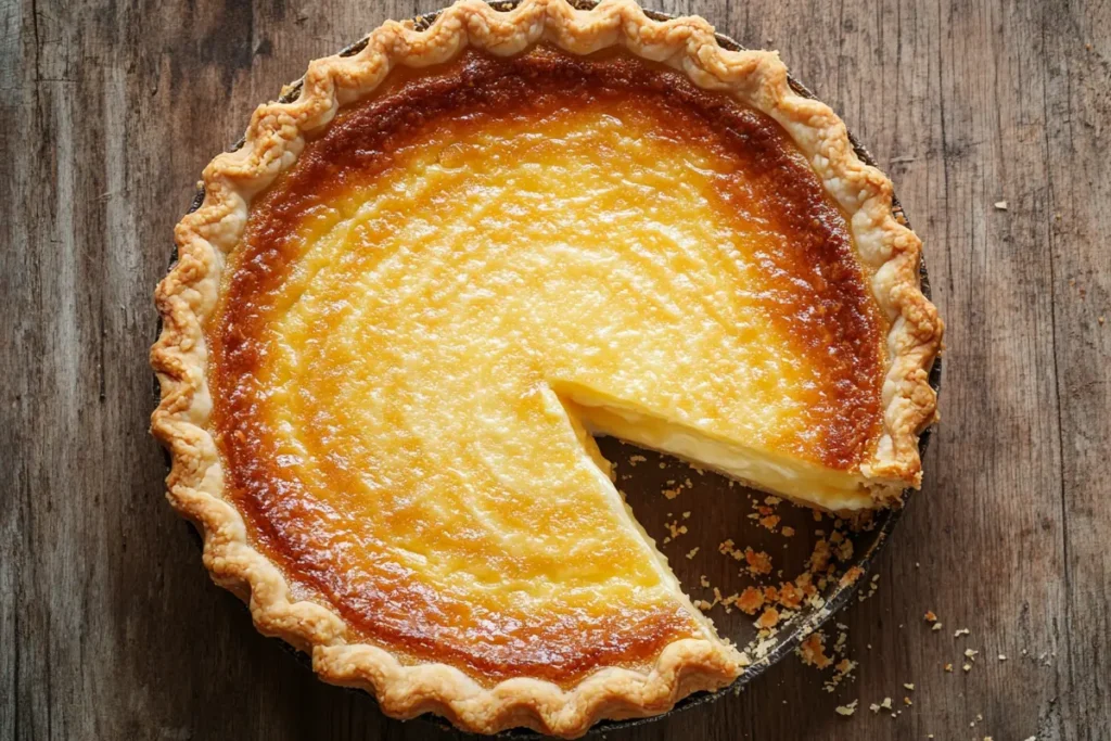 Southern Buttermilk Pie on a plate.