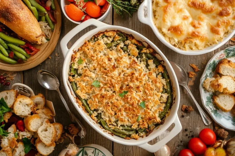 A classic Campbell Soup green bean casserole recipe