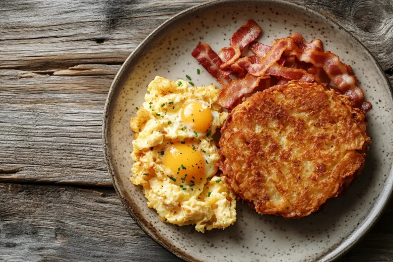 Crispy hash browns on a plate