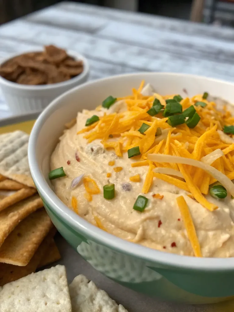 Irish Pub Cheese Recipe served with crackers and vegetables